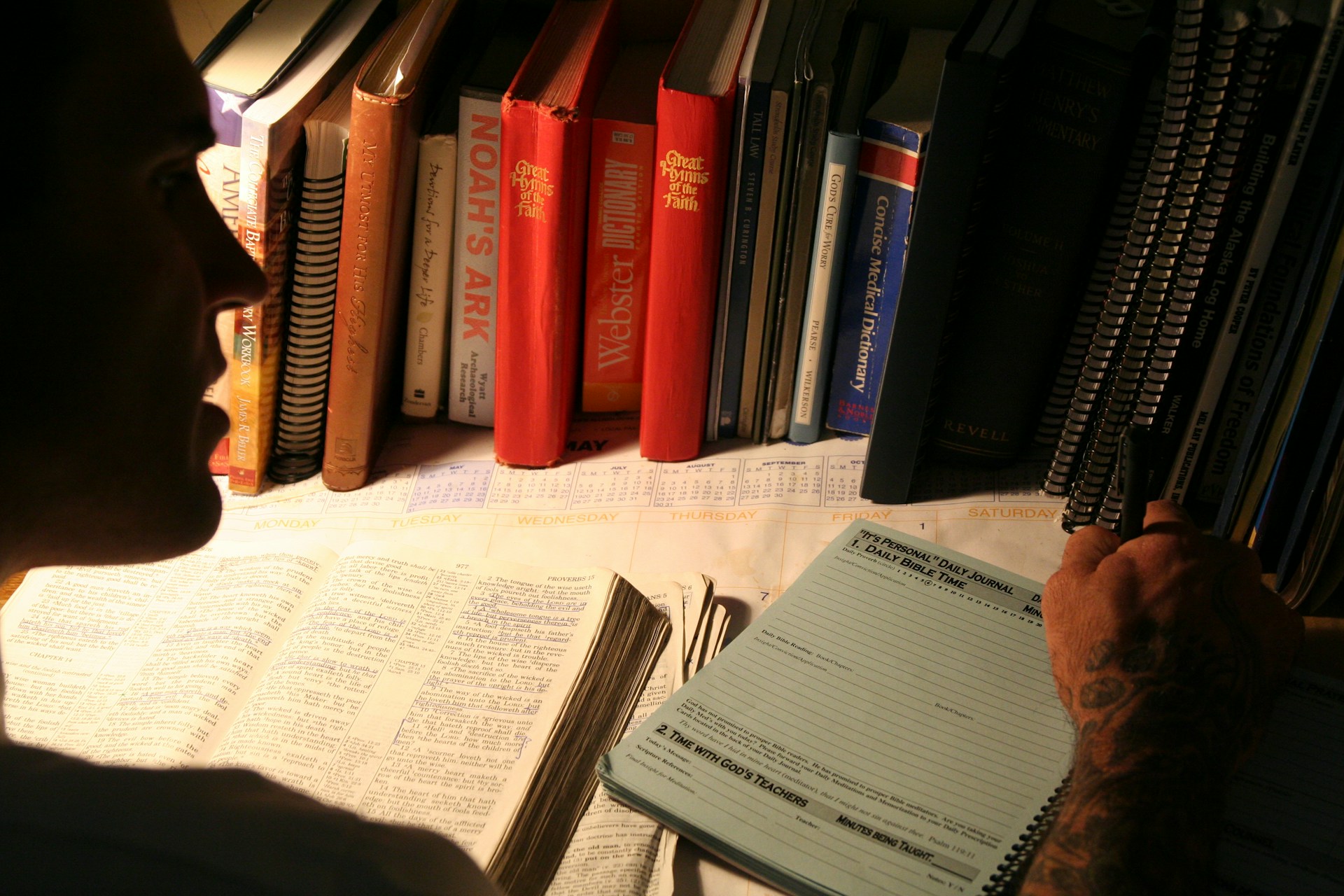 Graduate student working on research proposal