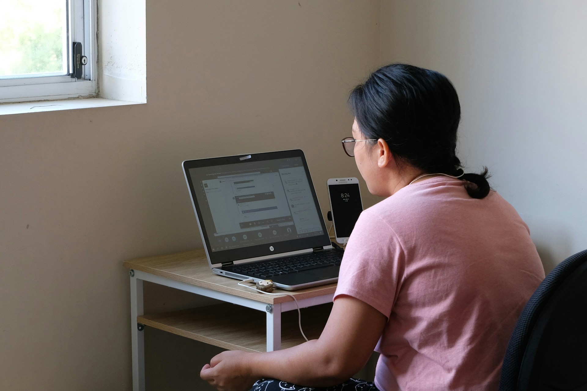 Student studying for a term paper